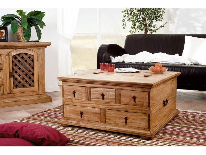 1a Direktimport Couchtisch Mexico Möbel Truhentisch Tischtruhe - Pinie Massivholz - Landhausstil, braun von 1a-Direktimport
