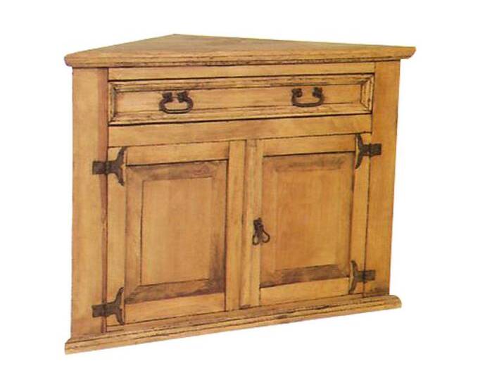 1a Direktimport Eckkommode Mexico Möbel Eckkommode Eckschrank - Pinie Massivholz - Landhausstil, braun von 1a-Direktimport