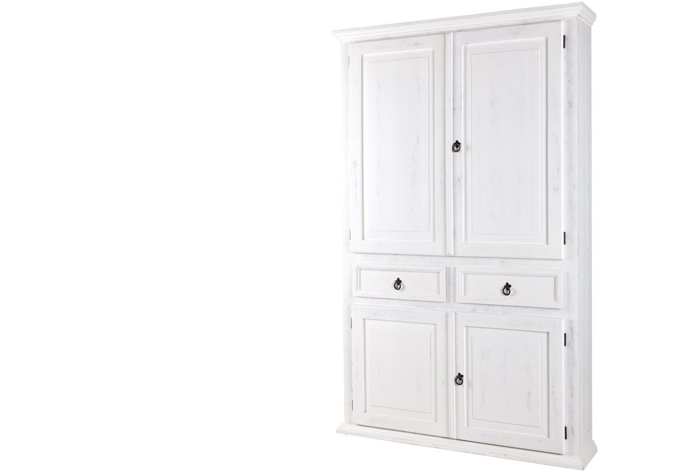 1a Direktimport Eckschrank TV Hifi Phono Eckschrank MEXICO Weiß Antik - Pinie massiv - Landhausst von 1a Direktimport