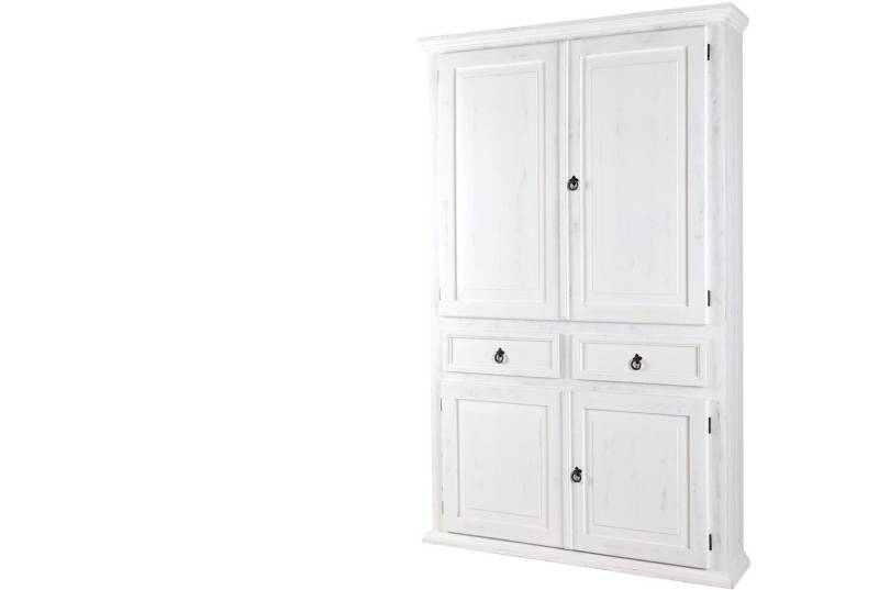 1a Direktimport Eckschrank TV Hifi Phono Eckschrank MEXICO Weiß Antik - Pinie massiv - Landhausst von 1a Direktimport