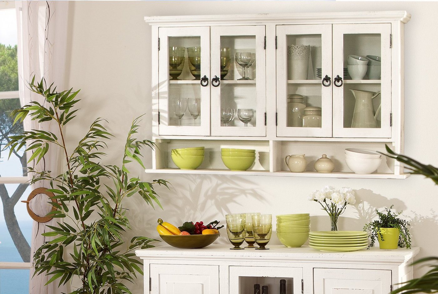 1a Direktimport Hängevitrine Hängevitrine Hängeschrank MEXICO Weiß Antik - Pinie Massiv - Landhaus 1a Direktimport Hängevitrine Hängevitrine Hängeschrank MEXICO Weiß Antik - Pinie Massiv - Landhaus von 1a Direktimport