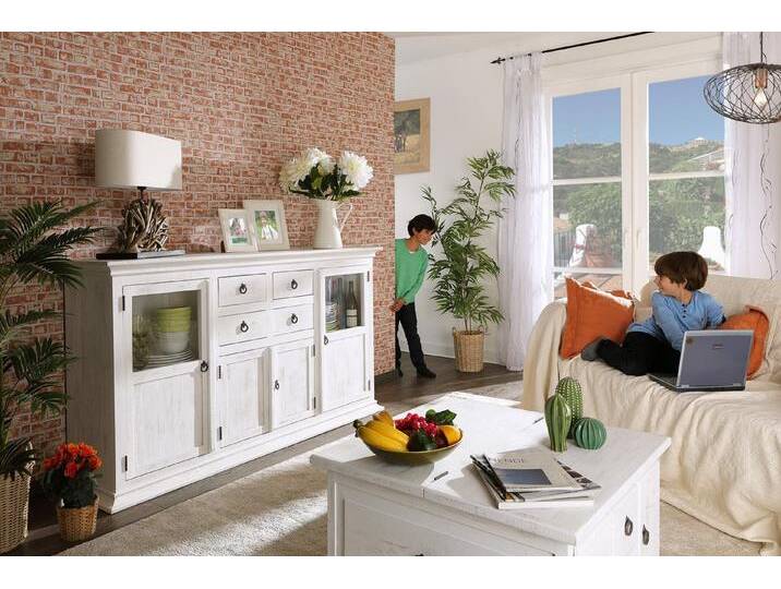 1a Direktimport Highboard Schrank Highboard Mexico - Pinie weiß antik - Landhaus Shabby Chic, weiß 1a Direktimport Highboard Schrank Highboard Mexico - Pinie weiß antik - Landhaus Shabby Chic, weiß von 1a-Direktimport