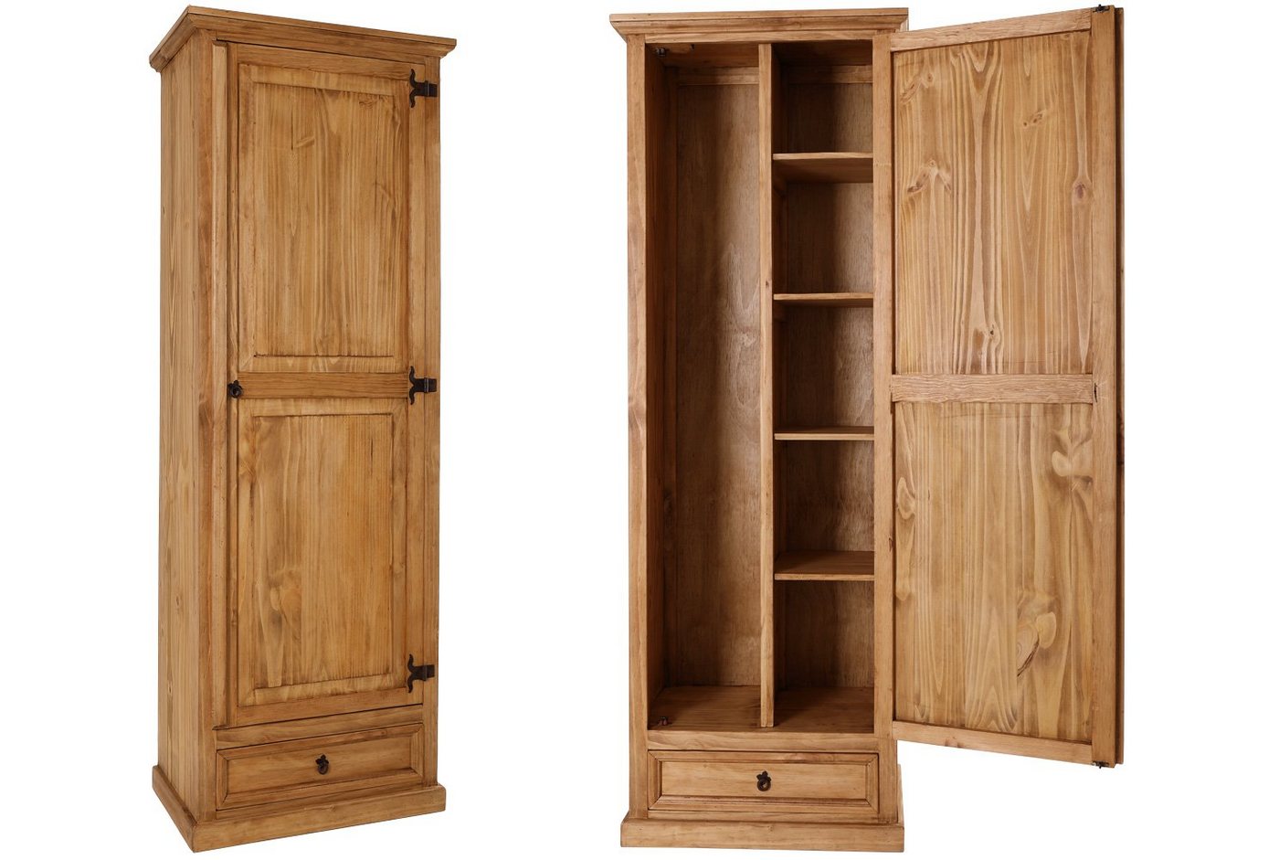1a Direktimport Mehrzweckschrank Mexico Möbel Besenschrank Putzmittelschrank Massivholz Landhausstil von 1a Direktimport