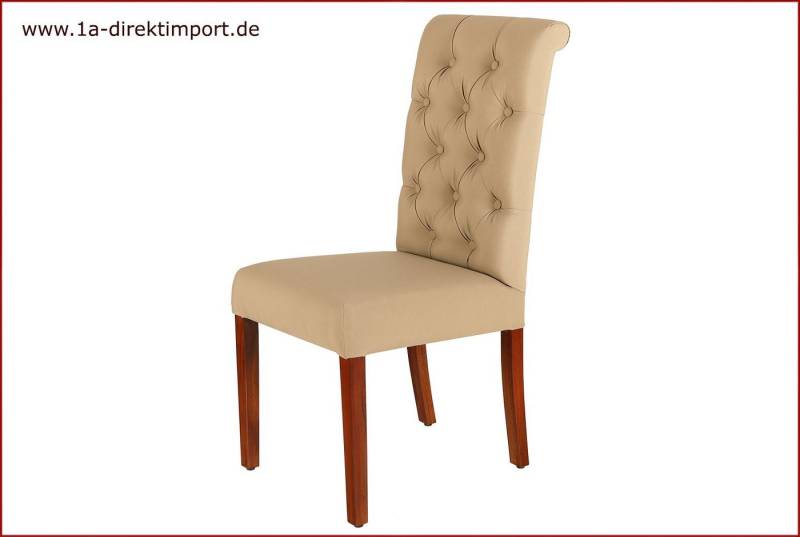 1a Direktimport Polsterstuhl Esszimmerstühle Knopfsteppung - Polster beige braun - komplett montier 1a Direktimport Polsterstuhl Esszimmerstühle Knopfsteppung - Polster beige braun - komplett montier von 1a Direktimport