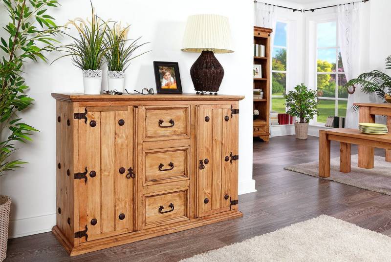 1a Direktimport Sideboard Mexico Möbel Anrichte Kommode Sidebord Hacienda, Pinie massiv von 1a Direktimport