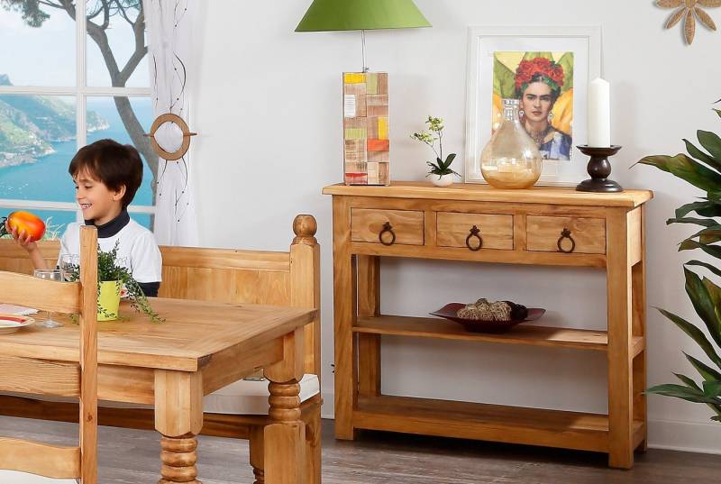 1a Direktimport Sideboard Mexico Möbel Konsolentisch Anrichte - Pinie Massivholz - Landhausstil von 1a Direktimport