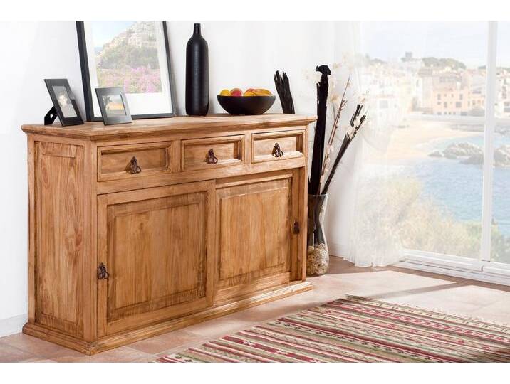 1a Direktimport Sideboard Mexico Möbel Sideboard Schiebetüren - Pinie Massivholz - Landhausstil, braun von 1a-Direktimport