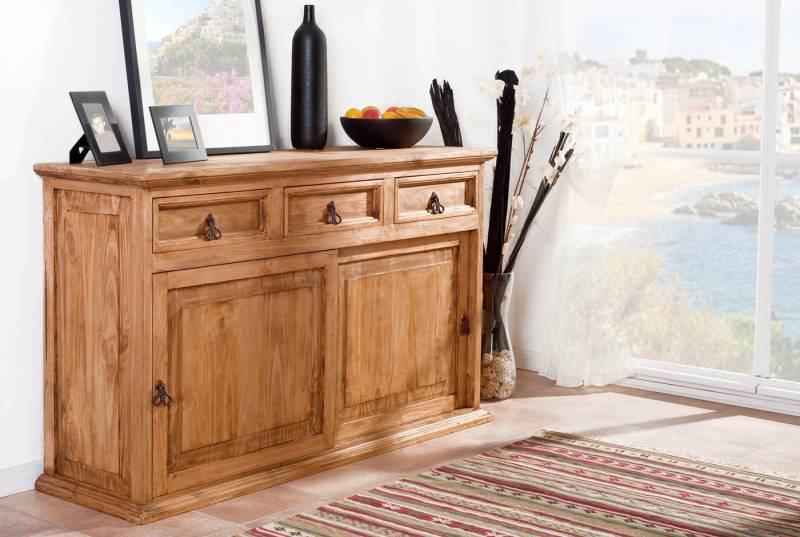 1a Direktimport Sideboard Mexico Möbel Sideboard Schiebetüren - Pinie Massivholz - Landhausstil von 1a Direktimport
