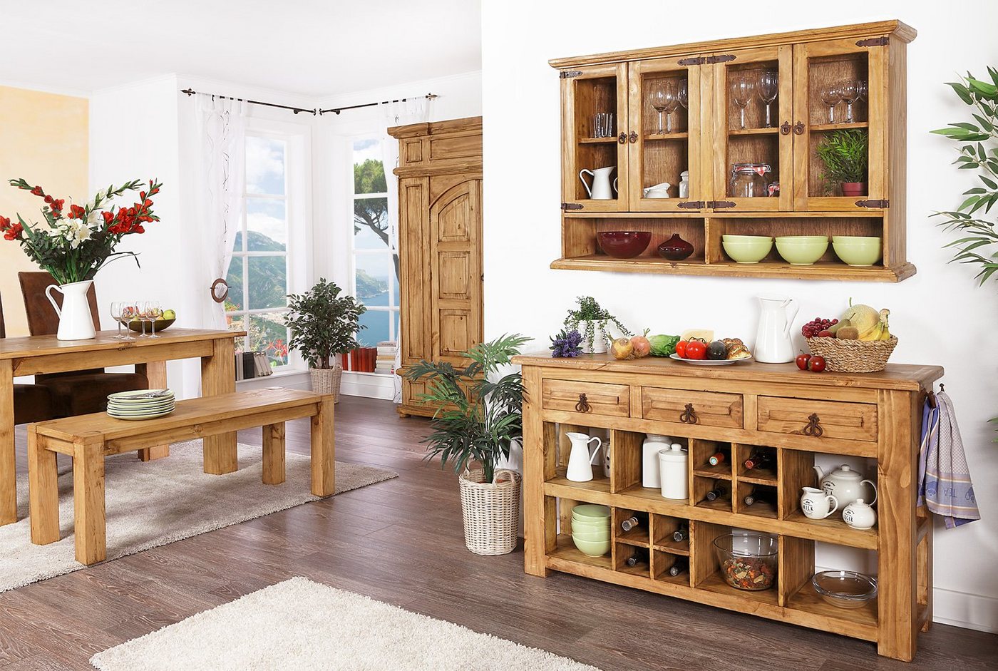 1a Direktimport Sideboard Mexico Möbel Wandtisch Weinregal Anrichte - Pinie massiv - Landhaus 1a Direktimport Sideboard Mexico Möbel Wandtisch Weinregal Anrichte - Pinie massiv - Landhaus von 1a Direktimport