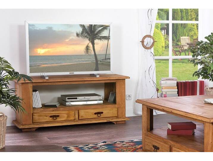 1a Direktimport TV-Board Mexico Möbel TV Bank Fernsehtisch - Pinie Massivholz - Landhausstil, braun von 1a-Direktimport