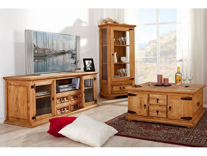 1a Direktimport TV-Board Mexico Möbel TV Lowboard Tisch - Pinie Massivholz - Landhausstil, braun von 1a-Direktimport