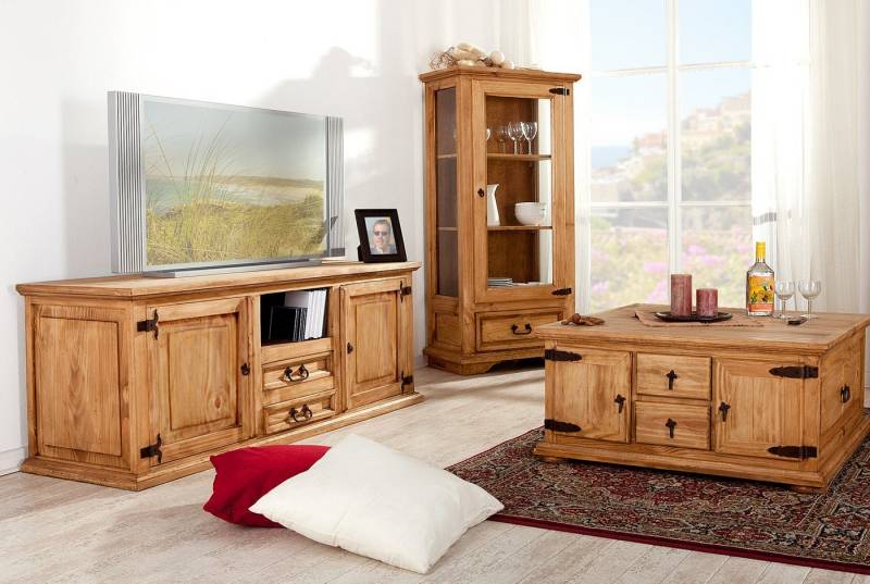 1a Direktimport TV-Board Mexico Möbel TV Tisch Hifi Schrank - Pinie massiv - Landhausstil von 1a Direktimport