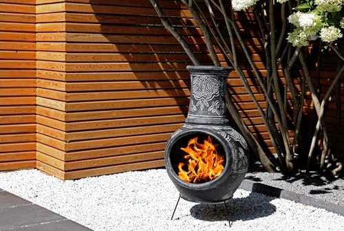 Großer Terrassenofen - original Aztekenofen aus Mexico - Zweiteiliger Terracotta Holzofen - tolle Feuerstelle für Terrasse und Garten von 1a Direktimport