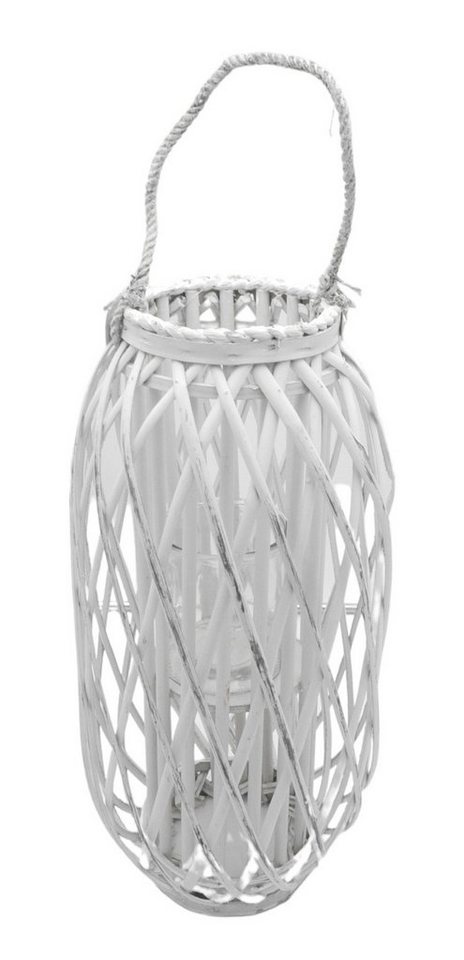 BURI Kugelleuchte Bambusholz Laterne 70 cm mit Glaseinsatz und Henkel Kerzenhalter Deko von BURI