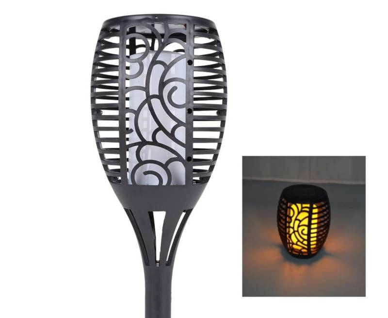 BURI Kugelleuchte LED Solar Gartenfackel Flamme Gartenlaterne Solarleuchte Gartendeko We von BURI