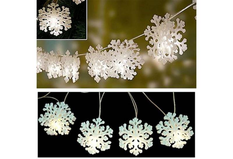 BURI Lichterkette LED Schneeflocken-Lichterkette 4m Weihnachtsdeko Fenster Winterdeko von BURI