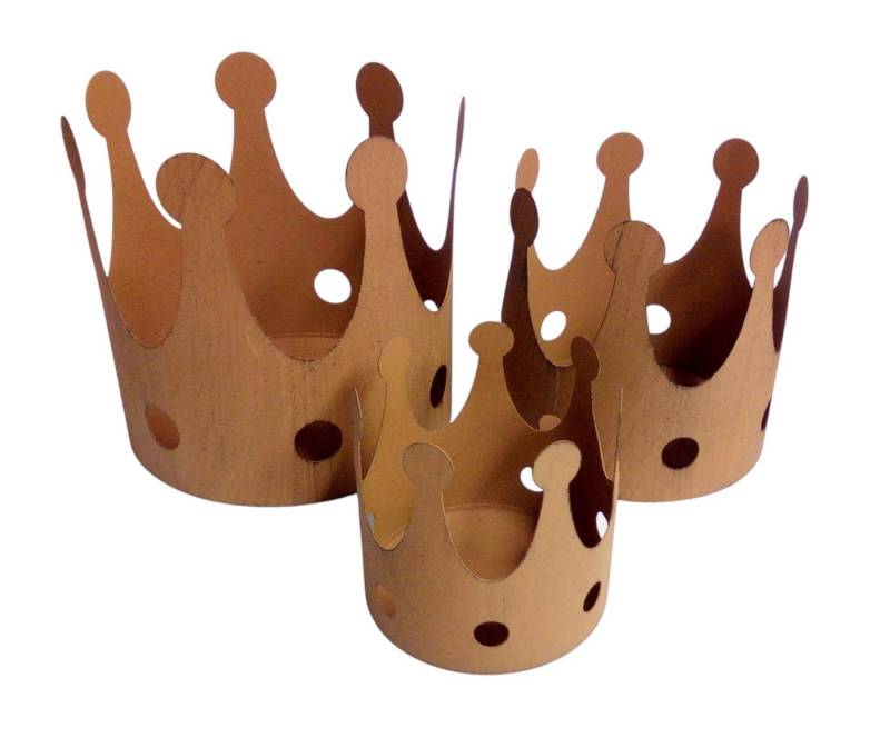 BURI Kerzenständer Deko-Kerzenhalter Krone Rostbraun 3-teilig Teelichthalter Tischdeko BURI Kerzenständer Deko-Kerzenhalter Krone Rostbraun 3-teilig Teelichthalter Tischdeko von BURI