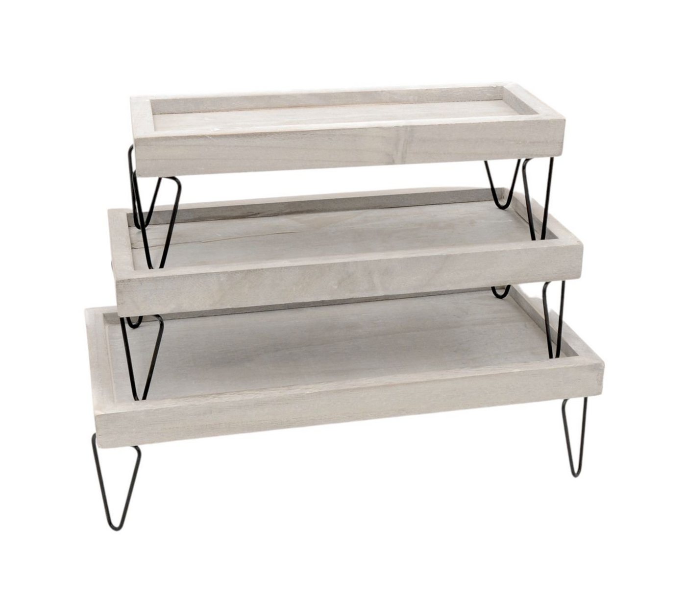 BURI Servierplatte 3tlg. Dekotablett-Set mit Metallfüßen Serviertablett Holztablett Deko, Holz BURI Servierplatte 3tlg. Dekotablett-Set mit Metallfüßen Serviertablett Holztablett Deko, Holz von BURI
