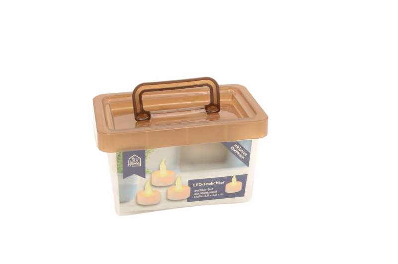 BURI Tafelkerze LED-Teelichter-Box 24er Set flackerndes Licht Kerzenlicht Deko Kerze von BURI