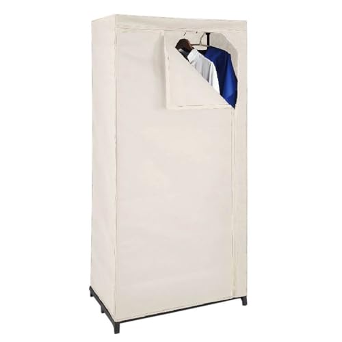 1a-Handelsagentur Textil Kleiderschrank beige mit Kleiderstange Stoffschrank Faltschrank Garderobe von 1a-Handelsagentur