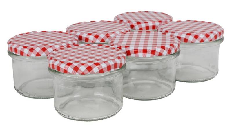 BURI Einmachglas Einmachgläser 6er-Set 235ml Marmeladengläser Vorratsglas Schraubdeckel, Glas von BURI