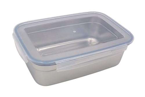 Edelstahl Frischhaltedose 850ml Vorratsdose Brotdose Lunchbox Klickverschluss Edelstahl Frischhaltedose 850ml Vorratsdose Brotdose Lunchbox Klickverschluss von BURI