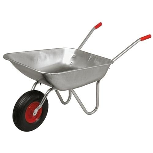 Verzinkte Schubkarre – stabil & praktisch! Mit Luftrad (Ø 33 cm), 100 kg Tragkraft & 65 L Volumen. Ideal für Garten, BAU & Transport. Maße: 120 x 60 x 53 cm – Ihr zuverlässiger Helfer! von BURI