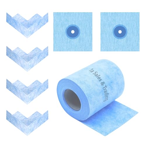 Dichtband Set, Abdichtband 10m, 4x Innenecke, 2 x Dichtmanschette Rohr, Abdichtung für Sanitär, Bad, Dusche, Fliesen, Innen & Außenbereich Abdichtung wasserfest von 1a Sales & Trading