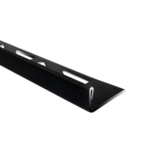 L-Profil Edelstahlschiene V2A, Fliesenschiene, Fliesenleiste, Fliesenprofil, 250cm x 10mm schwarz, gebürstet von 1a Sales & Trading