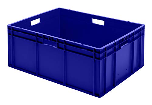 1 Stk. Transport-Stapelkasten TK832-0, blau, 800x600x320 mm (LxBxH), aus PP, Volumen: 127 Liter, Traglast: 125 kg, lebensmittelecht, made in Germany, Industriequalität von 1a-TopStore