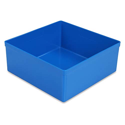 12 Stück Kunststoff-Einsatzkasten Insert-Box, blau, 108x108x45 mm (LxBxH), aus PS von 1a-TopStore