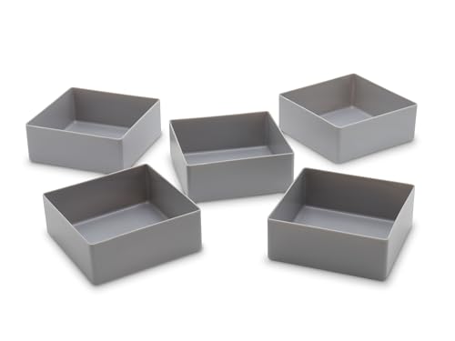 1a-TopStore 10 STK. Einsatzkästen Einsatzboxen Schubladen-Einsatzkasten Sortierboxen, 32 Größen, 5 Farben (grau, 99x99x40 mm) von 1a-TopStore