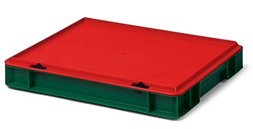 1a-TopStore Aufbewahrungsbox Weihnachts-Edition grün mit rotem Deckel, 40x30x6,1 cm, aus hochwertigem Kunststoff von 1a-TopStore