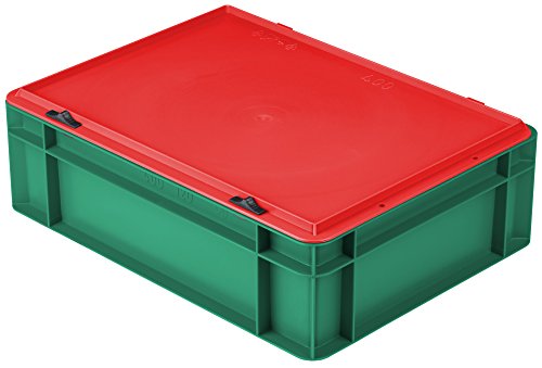 1a-TopStore Aufbewahrungsbox Weihnachts-Edition rot mit grünem Deckel, 40x30 cm, aus hochwertigem Kunststoff (131 mm hoch, Box grün, Deckel rot) von 1a-TopStore