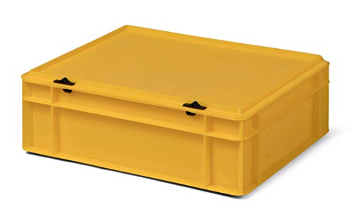 1a-TopStore Design Aufbewahrungsbox mit Deckel | Stapelbox stapelbar | 5 Farben | 8 Größen (40x30x13 cm, gelb) von 1a-TopStore