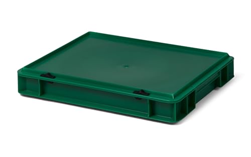 1a-TopStore Design Aufbewahrungsbox mit Deckel | Stapelbox stapelbar | 5 Farben | 8 Größen (40x30x5,5 cm, grün) von 1a-TopStore