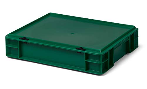 1a-TopStore Design Aufbewahrungsbox mit Deckel | Stapelbox stapelbar | 5 Farben | 8 Größen (40x30x8,5 cm, grün) von 1a-TopStore