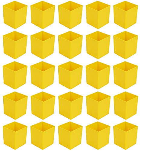 25 Stück Kunststoff-Einsatzkasten, gelb, 54x54x63 mm (LxBxH), aus PS von 1a-TopStore