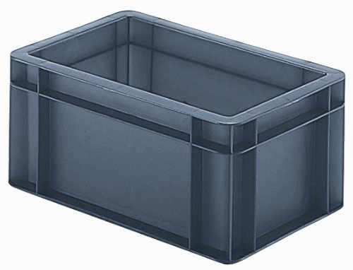 8 Stück Stapel-Transportkasten Lagerbehälter, 30x20x14,5 cm (LxBxH), grau, 5,5 Liter, extrem stabil von 1a-TopStore