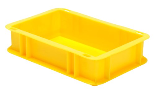 8er-Set Transportkasten, Euro-Format-Stapel- und Lagerbehälter, 30x20x7,5 cm (LxBxH), Farbe gelb, extrem stabil, Wände/Boden geschlossen von 1a-TopStore