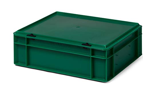Design Aufbewahrungsbox mit Deckel | Stapelbox stapelbar | 5 Farben | 8 Größen (40x30x13 cm, grün) von 1a-TopStore