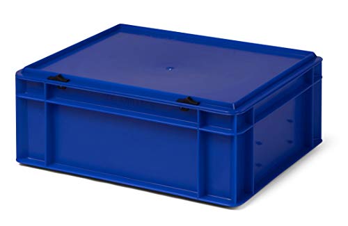 Design Aufbewahrungsbox mit Deckel | Stapelbox stapelbar | 5 Farben | 8 Größen (40x30x15,5, blau) von 1a-TopStore