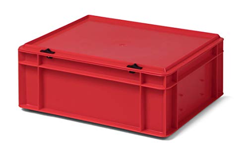 Design Aufbewahrungsbox mit Deckel | Stapelbox stapelbar | 5 Farben | 8 Größen (40x30x15,5, rot) von 1a-TopStore