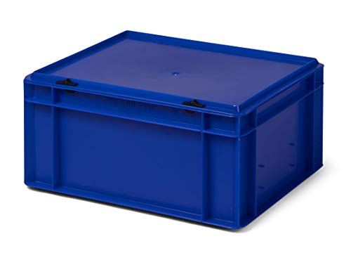 Design Aufbewahrungsbox mit Deckel | Stapelbox stapelbar | 5 Farben | 8 Größen (40x30x18,5, blau) von 1a-TopStore