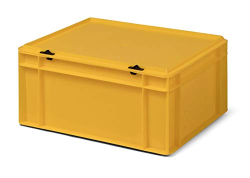 Design Aufbewahrungsbox mit Deckel | Stapelbox stapelbar | 5 Farben | 8 Größen (40x30x18,5, gelb) von 1a-TopStore