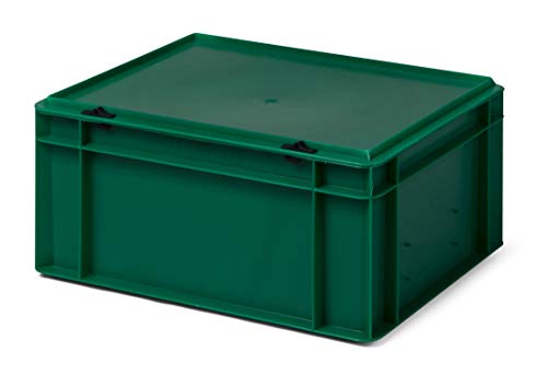 Design Aufbewahrungsbox mit Deckel | Stapelbox stapelbar | 5 Farben | 8 Größen (40x30x18,5, grün) von 1a-TopStore