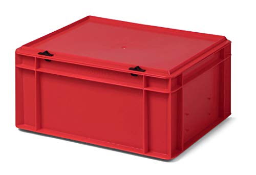 Design Aufbewahrungsbox mit Deckel | Stapelbox stapelbar | 5 Farben | 8 Größen (40x30x18,5, rot) von 1a-TopStore