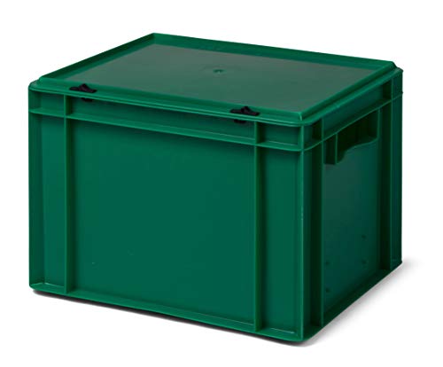 Design Aufbewahrungsbox mit Deckel | Stapelbox stapelbar | 5 Farben | 8 Größen (40x30x28 cm, grün) von 1a-TopStore