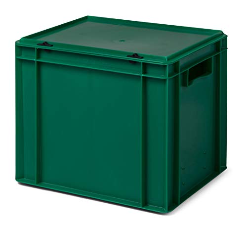 Design Aufbewahrungsbox mit Deckel | Stapelbox stapelbar | 5 Farben | 8 Größen (40x30x33 cm, grün) von 1a-TopStore