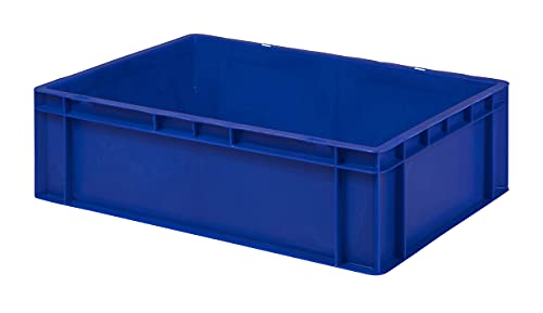 1a-TopStore Design Eurobox Stapelbox Lagerbehälter Kunststoffbox in 5 Farben und 16 Größen mit transparentem Deckel (matt) (blau, 60x40x18 cm) von 1a-TopStore